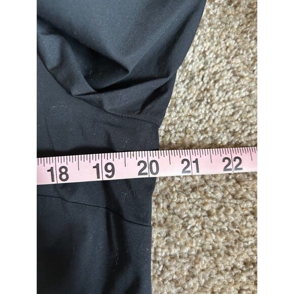 J Crew Ruffle Tie-Sleeve Shift Dress Size 12 Black V Neck Cotton 3/4‎ Sleeves - Picture 8 of 9